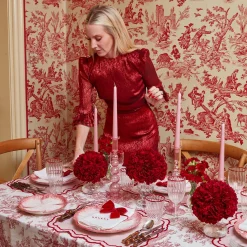 Marguerite Pink Candle Holders (Pair)|Mrs. Alice New