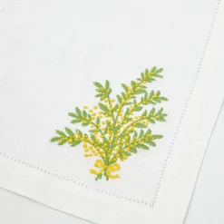 Mimosa White Linen Placemats & Napkins (Set Of 4)|Mrs. Alice