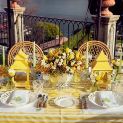 Mimosa White Linen Placemats & Napkins (Set Of 4)|Mrs. Alice