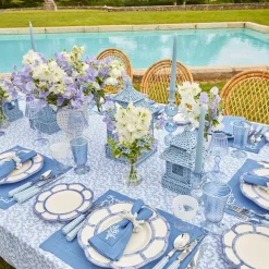 Mini Blue Rattan Pagoda Lanterns (Pair)|Mrs. Alice Hot