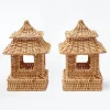 Mini Natural Rattan Pagoda Lanterns (Pair)|Mrs. Alice Discount