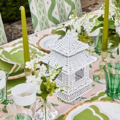 Mini White Rattan Pagoda Lanterns (Pair)|Mrs. Alice Best