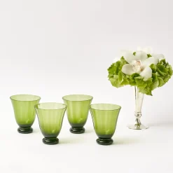 Moss Green Tulip Glasses (Set Of 4)|Mrs. Alice Online