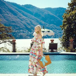 Rattan Tote Bag (Blue Bow)|Mrs. Alice Sale