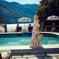 Rattan Tote Bag (Blue Bow)|Mrs. Alice Sale