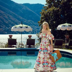 Rattan Tote Bag (Blue Bow)|Mrs. Alice Sale