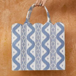 Tote Bag (Blue Ikat)|Mrs. Alice Clearance