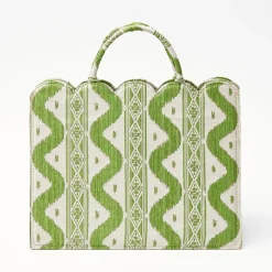 Tote Bag (Green Ikat)|Mrs. Alice Clearance
