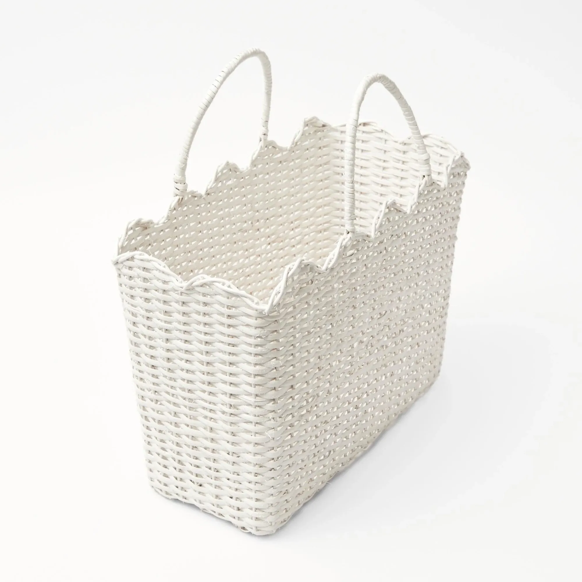 White Rattan Tote Bag (Blue Bow)|Mrs. Alice Outlet