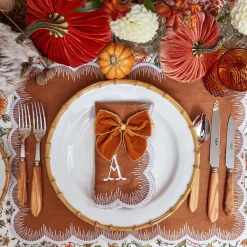 Mustard Velvet Napkin Bows (Set Of 4)|Mrs. Alice