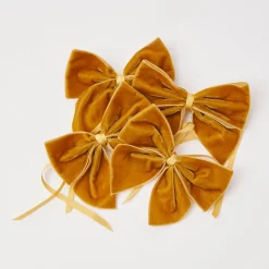 Mustard Velvet Napkin Bows (Set Of 4)|Mrs. Alice