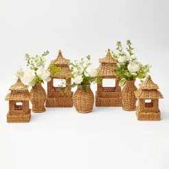 Natural Rattan Pagoda Decoration Set|Mrs. Alice Clearance