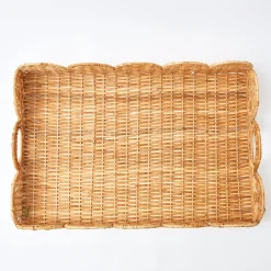 Natural Scalloped Rattan Tray|Mrs. Alice Hot