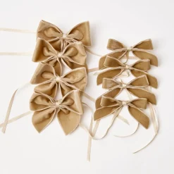 Oat Velvet Napkin Bows (Set Of 4)|Mrs. Alice Clearance