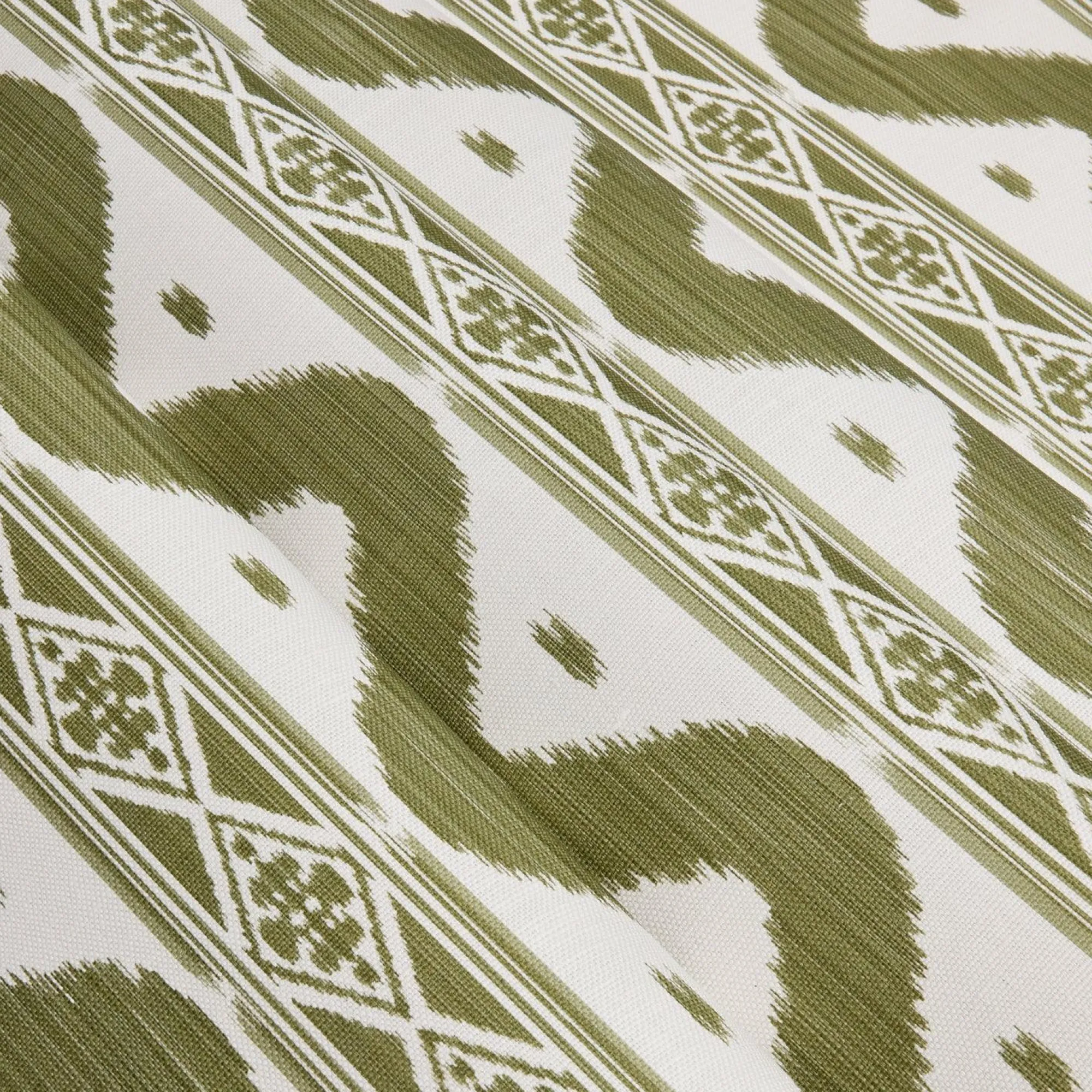 Olive Green Ikat Stripe Fabric|Mrs. Alice Discount