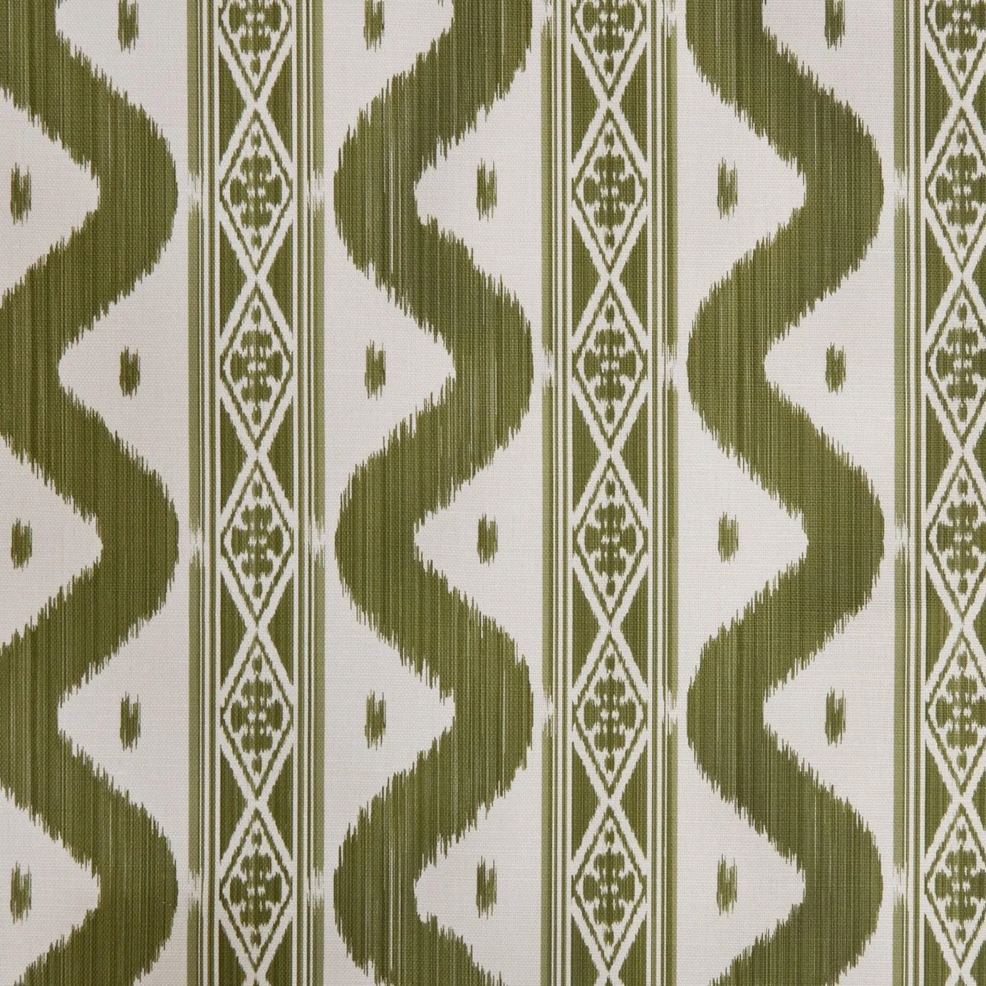 Olive Green Ikat Stripe Fabric|Mrs. Alice Discount