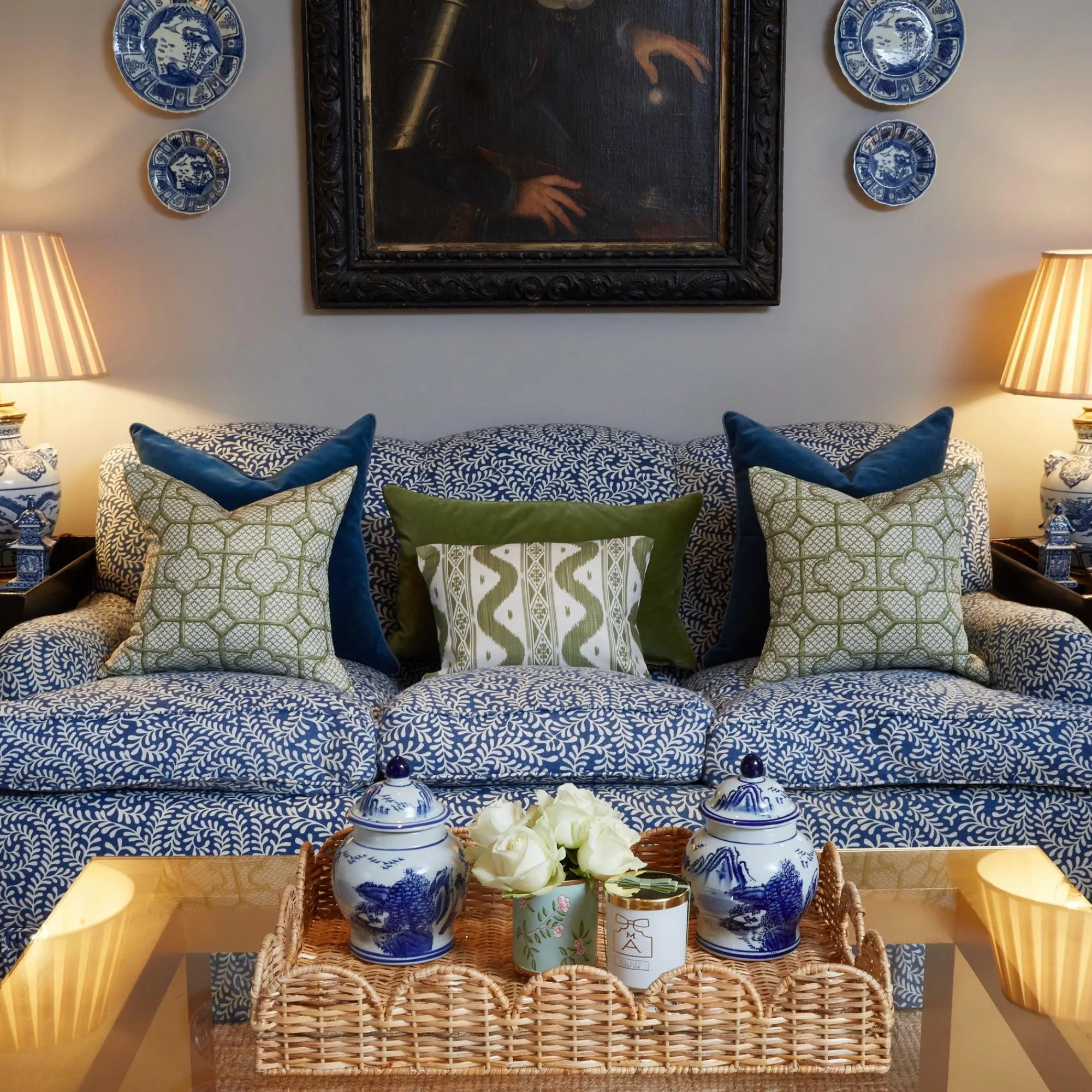 Olive Green Ikat Stripe Fabric|Mrs. Alice Discount