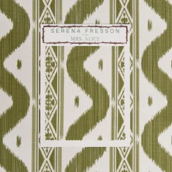 Olive Green Ikat Stripe Fabric|Mrs. Alice Discount