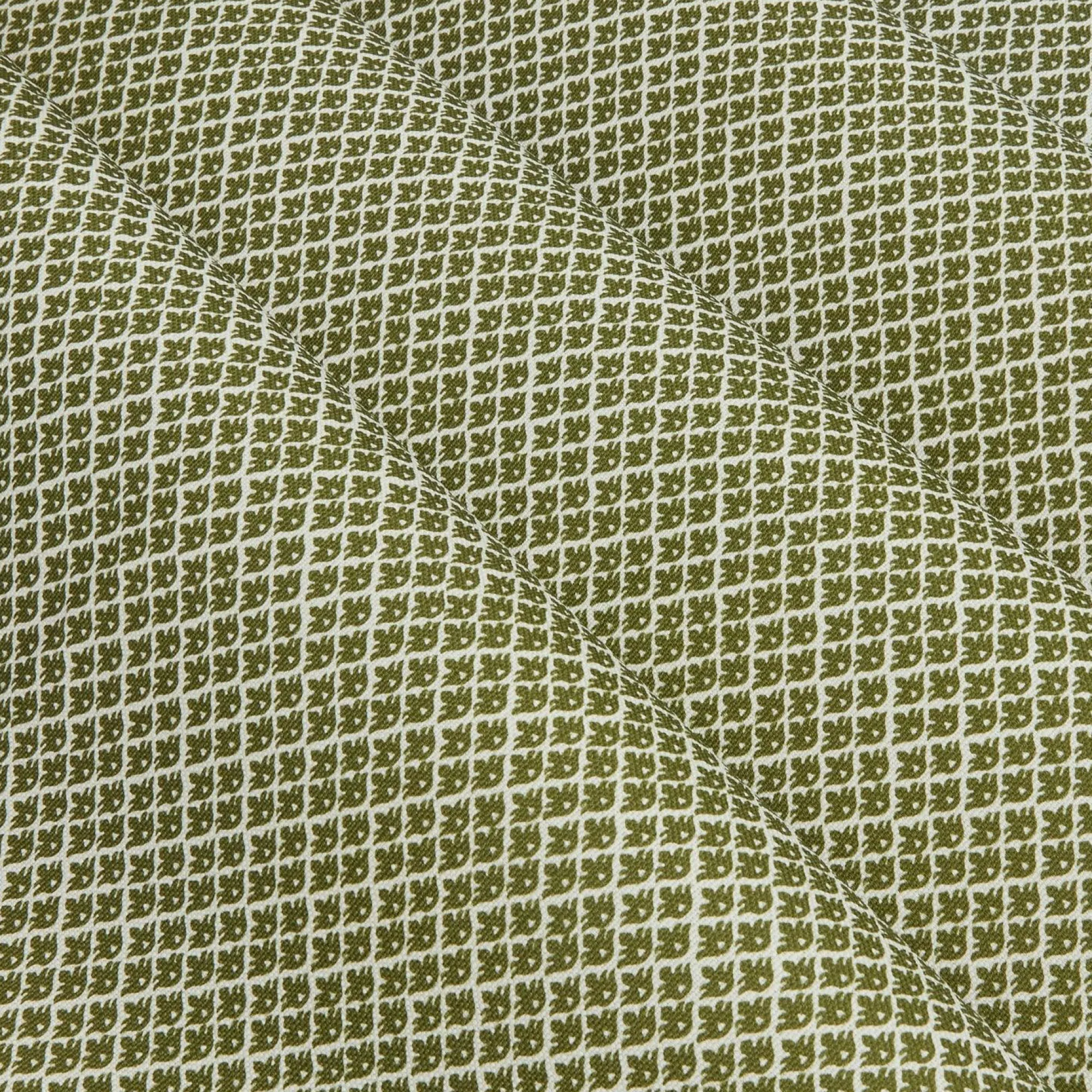 Olive Green Lotus Flower Fabric|Mrs. Alice Online