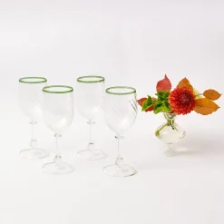 Olive Rim Swirl Glassware Set|Mrs. Alice Online