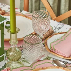 Olive Rim Swirl Wine Glasses (Set Of 4)|Mrs. Alice New