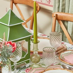 Olive Rim Swirl Wine Glasses (Set Of 4)|Mrs. Alice New