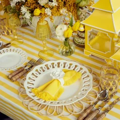 Passalacqua Yellow Stripe Tablecloth|Mrs. Alice Best