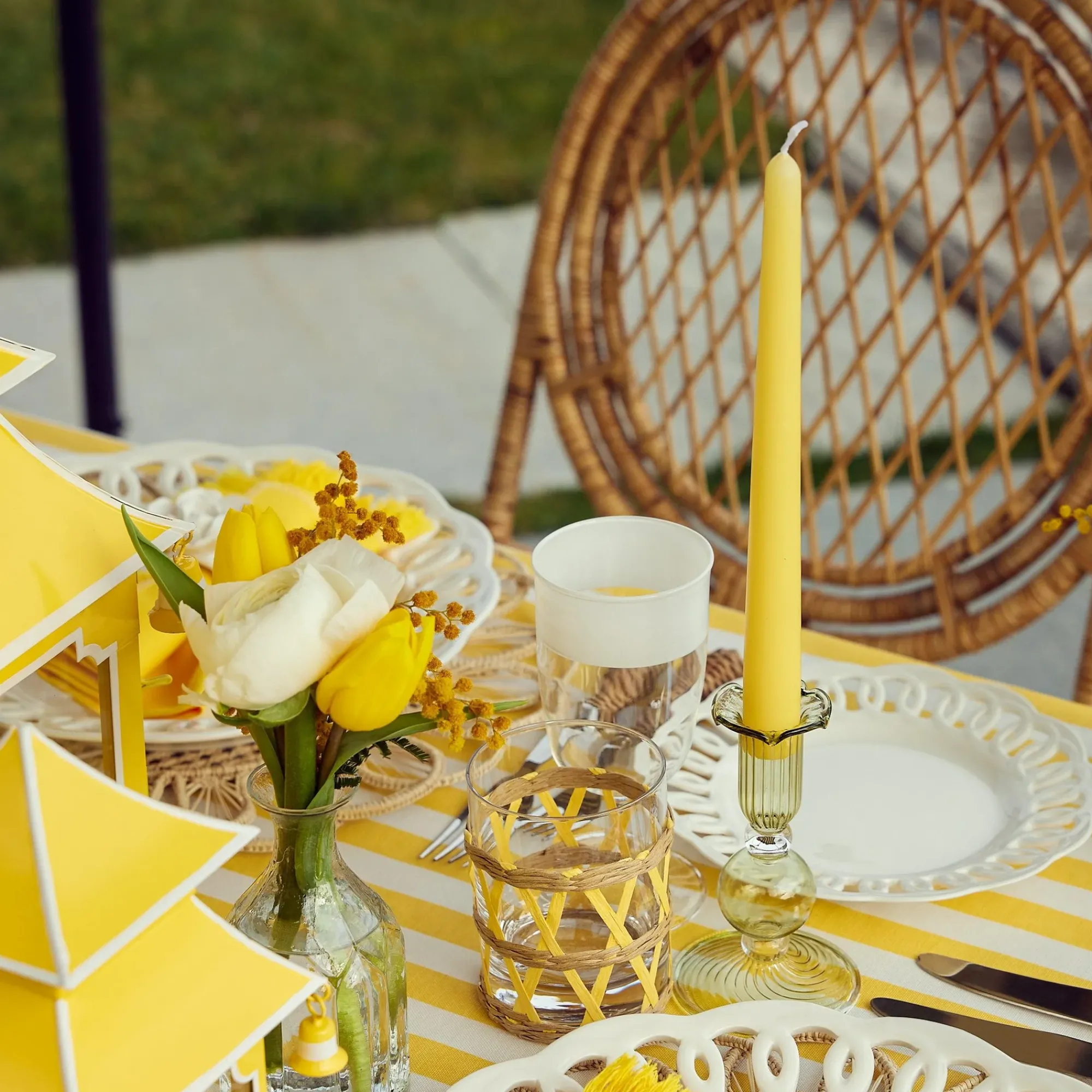 Pastel Yellow Candles (Set Of 8)|Mrs. Alice Clearance