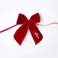 Personalised Red Velvet Napkin Bow|Mrs. Alice Clearance