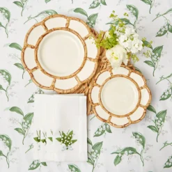Petal Bamboo Ceramic Dinner & Starter Plates (Set Of 8)|Mrs. Alice Discount
