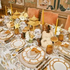 Petal Bamboo Ceramic Dinner & Starter Plates (Set Of 8)|Mrs. Alice Best