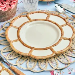 Petal Bamboo Ceramic Dinner & Starter Plates (Set Of 8)|Mrs. Alice Best