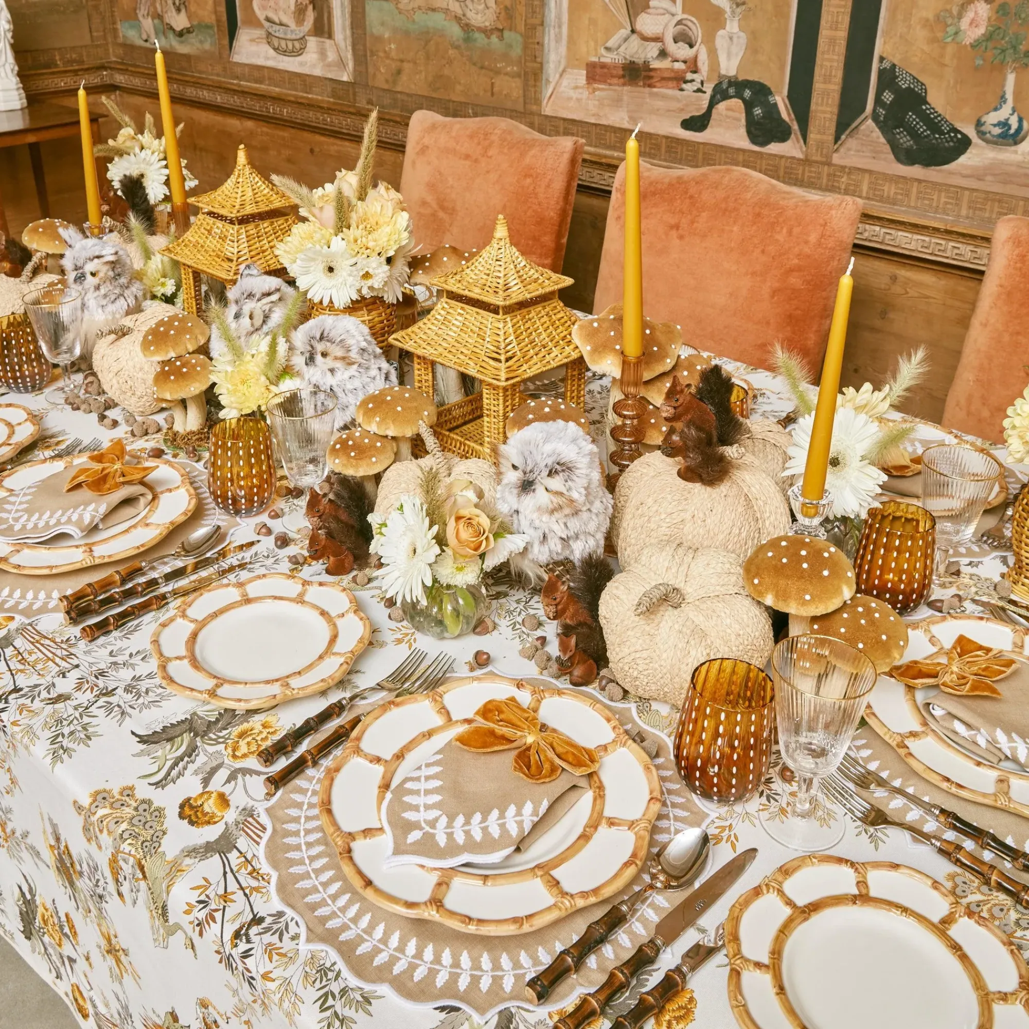 Petal Bamboo Ceramic Dinner & Starter Plates (Set Of 8)|Mrs. Alice Sale