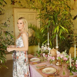 Pink & Green Pagoda Dinner Plate (Set Of 4)|Mrs. Alice Outlet