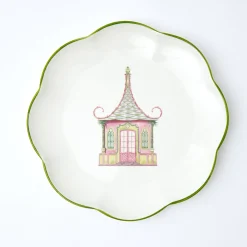 Pink & Green Pagoda Dinner Plate (Set Of 4)|Mrs. Alice Outlet