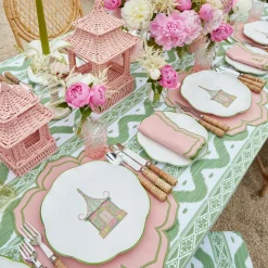 Pink & Green Pagoda Dinner Plate (Set Of 4)|Mrs. Alice Outlet