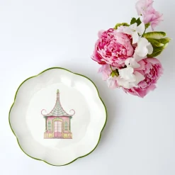 Pink & Green Pagoda Starter Plate (Set Of 4)|Mrs. Alice Outlet