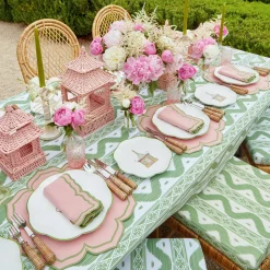 Pink & Green Pagoda Starter Plate (Set Of 4)|Mrs. Alice Outlet