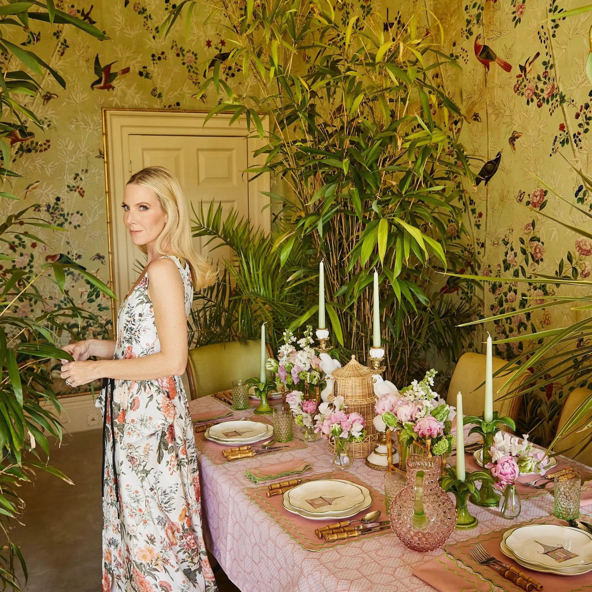 Pink & Green Pagoda Starter Plate (Set Of 4)|Mrs. Alice Outlet