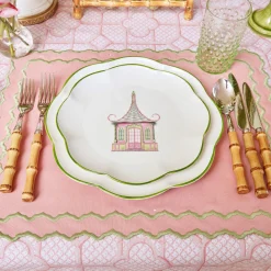 Pink & Green Pagoda Starter Plate (Set Of 4)|Mrs. Alice New