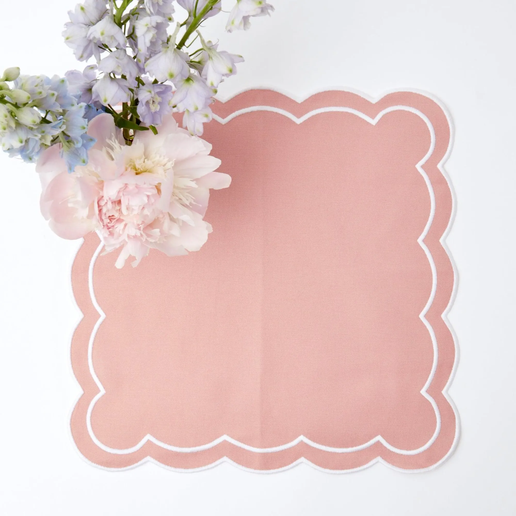 Pink Applique Napkins (Set Of 4)|Mrs. Alice Discount