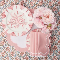 Pink Applique Napkins (Set Of 4)|Mrs. Alice Discount