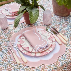 Pink Applique Placemats & Napkins (Set Of 4)|Mrs. Alice Best