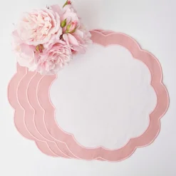 Pink Applique Placemats (Set Of 4)|Mrs. Alice Discount