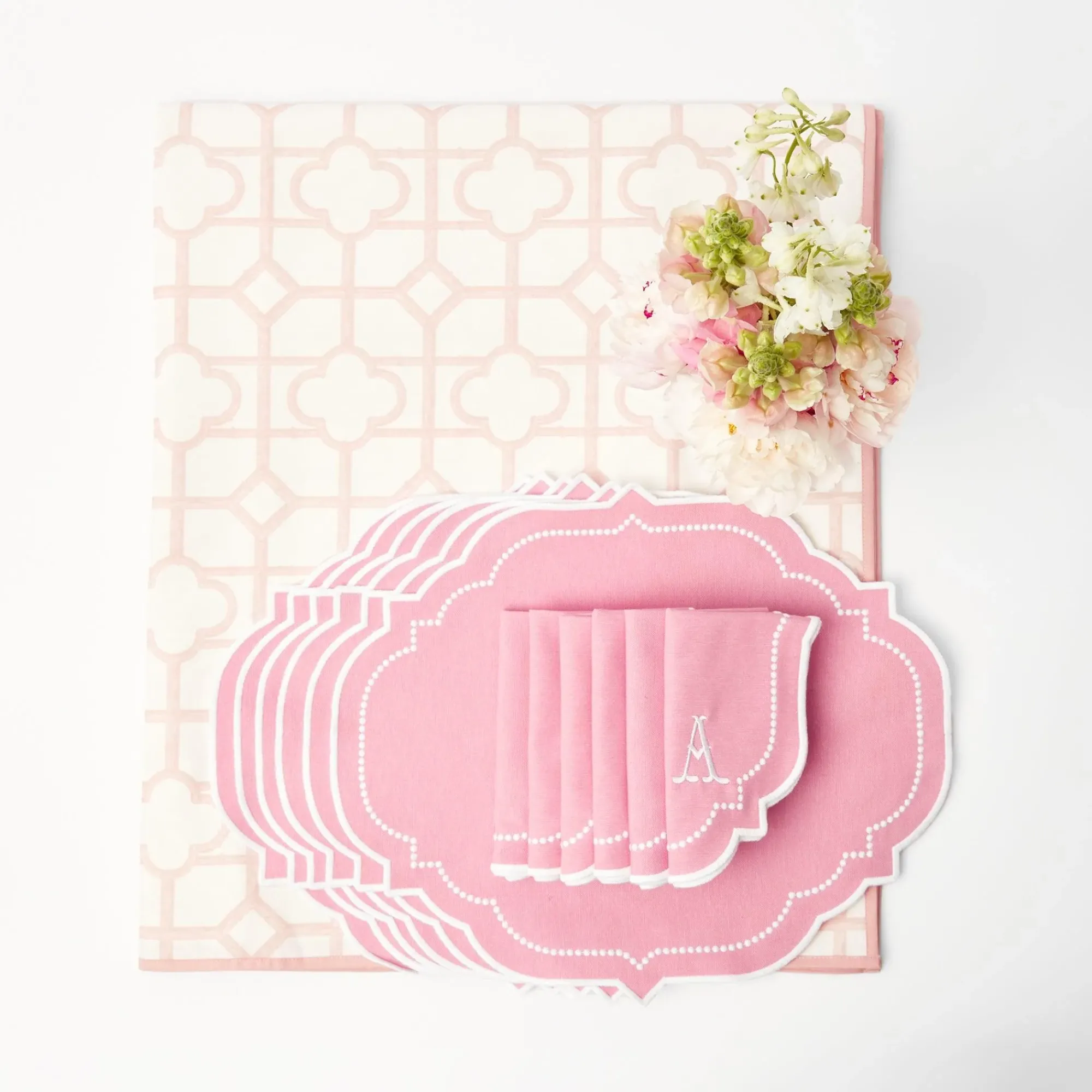 Pink Bamboo & Amelie Linen Set|Mrs. Alice Outlet