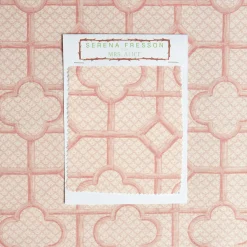 Pink Bamboo Trellis Fabric|Mrs. Alice Sale