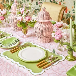 Pink Bamboo Trellis Tablecloth|Mrs. Alice