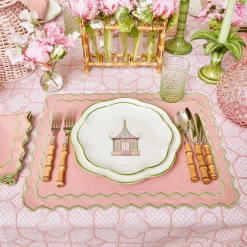 Pink Bamboo Trellis Tablecloth|Mrs. Alice