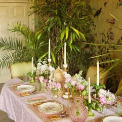 Pink Bamboo Trellis Tablecloth|Mrs. Alice