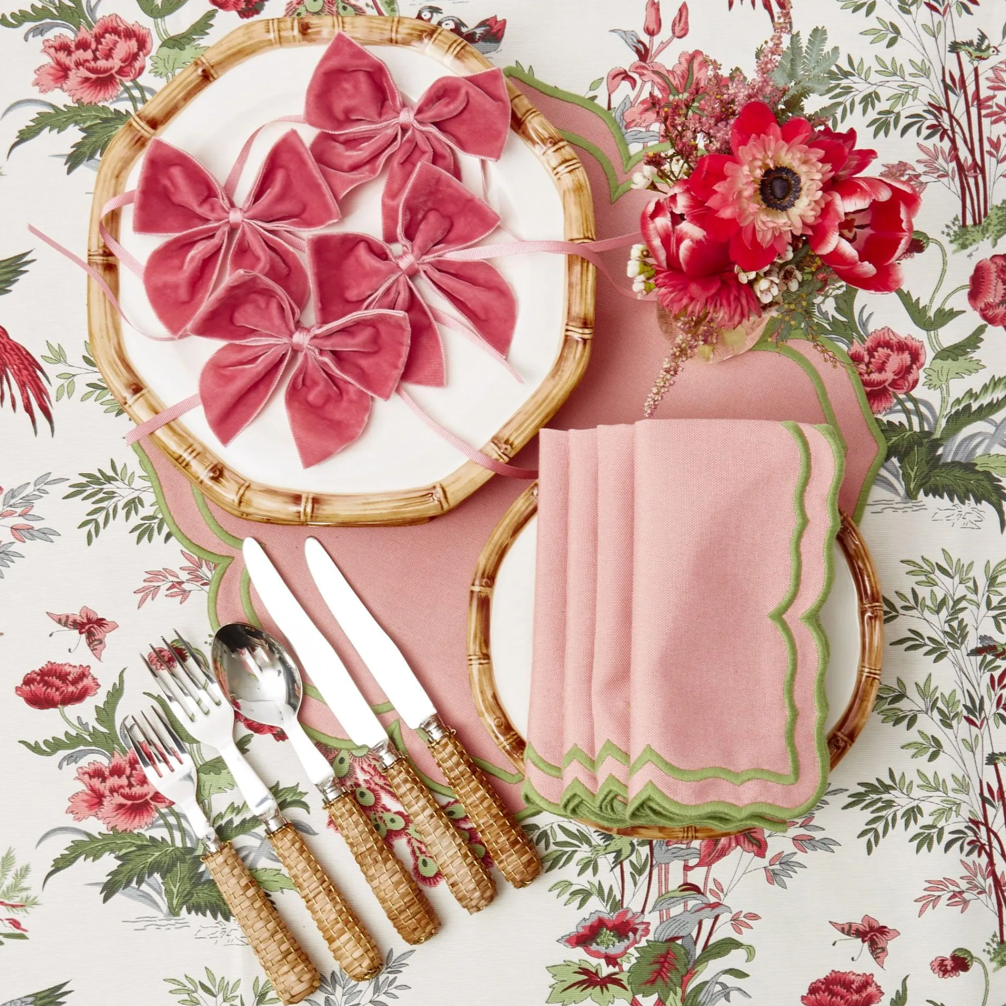 Pink Birdsong Tablecloth|Mrs. Alice Hot